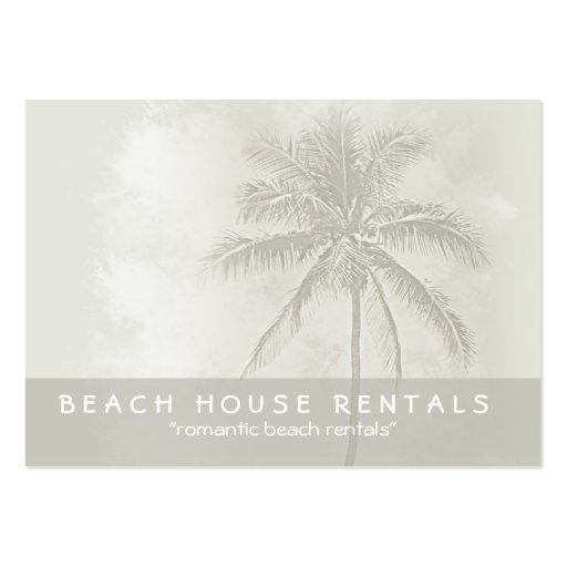 Tropical Palm Beach Rentals (chubby) Business Card (front side)