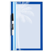Tropical Palm; Blue & White Stripes Dry-Erase Boards