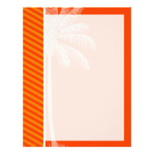 Tropical Palm; Orange Stripes Letterhead