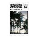 Tropical Palm Sillouette at Sunset Waikiki Beach postage by zalia40 Tropical Palm Sillouette at Sunset Waikiki Beach postage