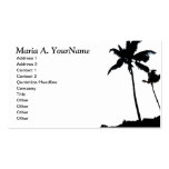 Tropical Palm Tree Black and White business cards