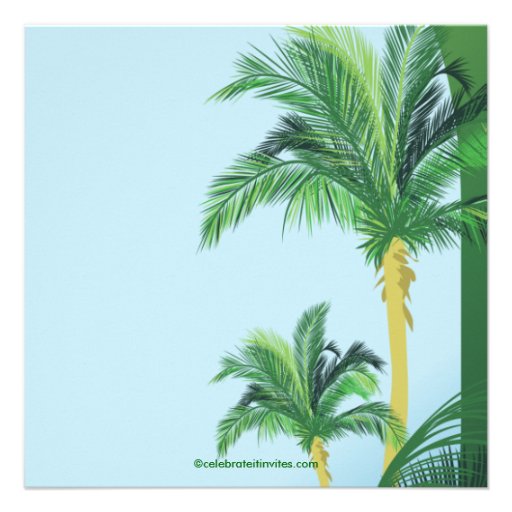Tropical Palm Tree Bridal Shower Invitation