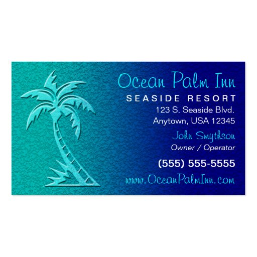 Tropical / Palm Tree Business Card (front side)