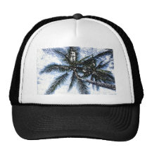 Tropical Palm Tree Mesh Hat