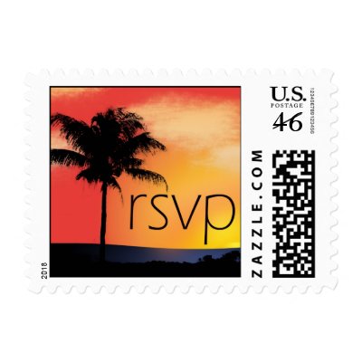 Tropical palm tree stamps