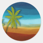 Tropical Palm Tree Round Sticker