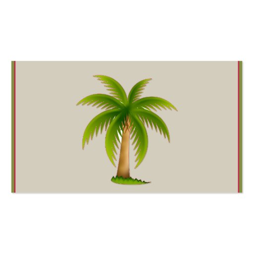 Tropical Palm Tree Wedding Place Cards Business Cards (back side)
