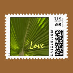 Tropical Palm Wedding Love Postage Stamp stamps