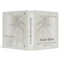Tropical Palms Guest Book Beach Binder binders