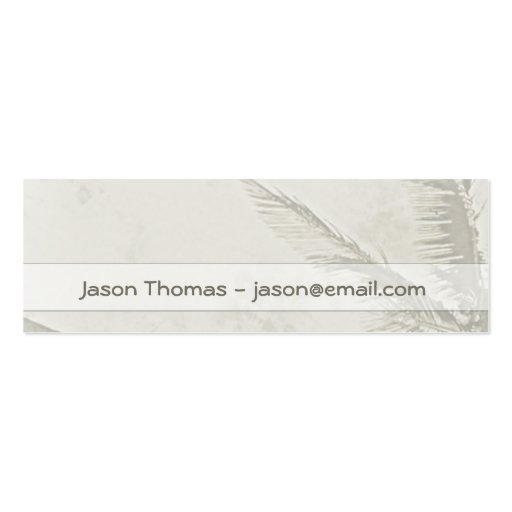 Tropical Palms (skinny / bookmark) Business Card Templates (back side)