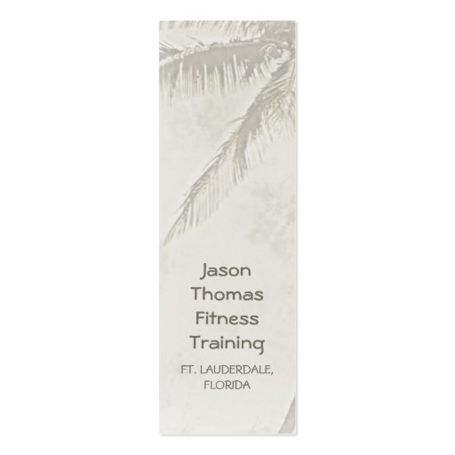 Tropical Palms (skinny / bookmark) Business Card Templates (front side)