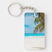 Tropical Paradise Beach Acrylic Keychains