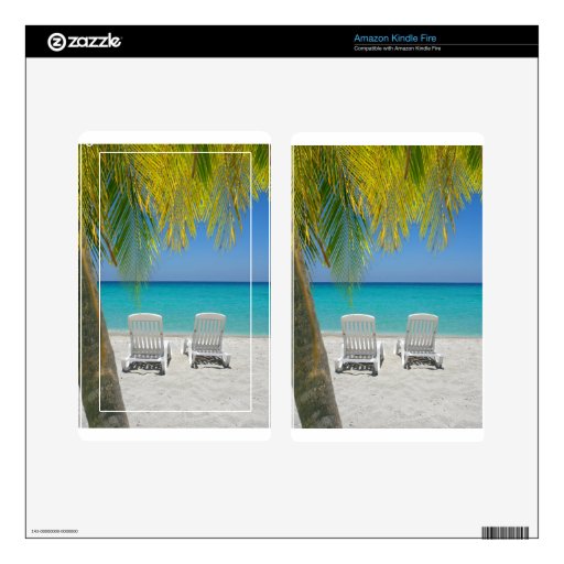 Tropical paradise beach in the Caribbean Decal For Kindle Fire