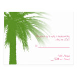 Tropical Paradise in Green and Pink Postcard