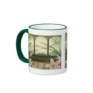 Tropical Paradise Mug in Hunter Green mug