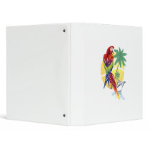 Tropical Paradise with Macaw and Cruise Ship Vinyl Binder