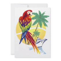 Tropical Paradise with Macaw and Cruise Ship Personalized Announcements