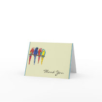 Tropical Parrots Thank You Card