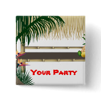Tropical Party Tiki Hut buttons