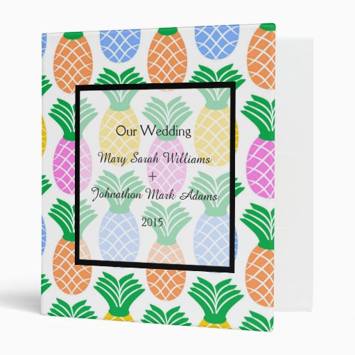 Tropical Pineapple Pattern Wedding Planner Binder Zazzle