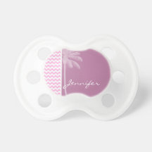 Tropical Pink Chevron Pattern Baby Pacifier