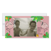 Tropical Pink Christmas/ Photo Greeting Card