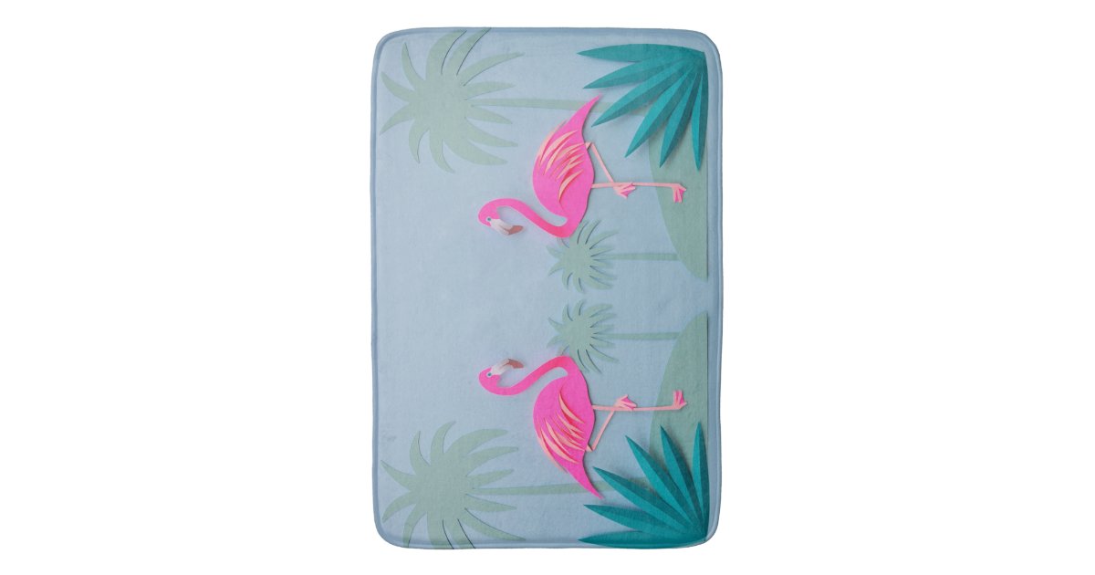 Tropical Pink Flamingo Bathroom Rug Mat Home Decor Zazzle