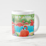 Tropical Pink Flamingo Lagoon Jumbo Mug