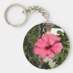 Tropical Pink Flower Key Chains