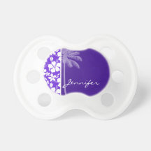 Tropical Purple Hibiscus Pacifiers
