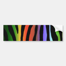 Tropical Rainbow Zebra Stripes Bumper Sticker