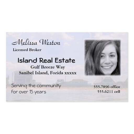 Tropical Realtor's Business Card Photo Template (front side)