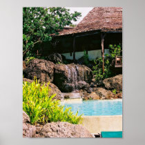 Tropical Resort Waterfall Print