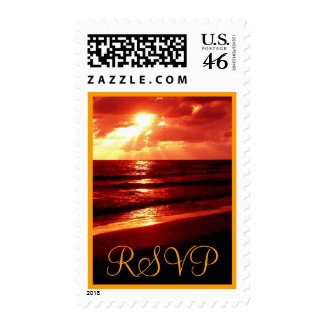 Tropical RSVP Postage Stamp (Vertical format) stamp
