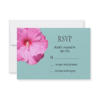 Tropical RSVP (turquoise) zazzle_invitation