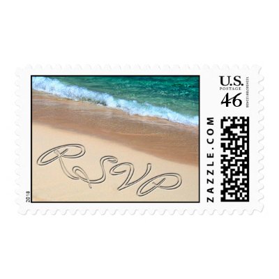 Tropical RSVP Wedding Postage by TDSwhite