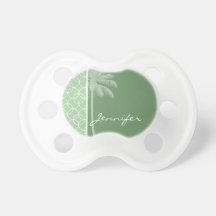 Tropical Sage Green Circles Baby Pacifier