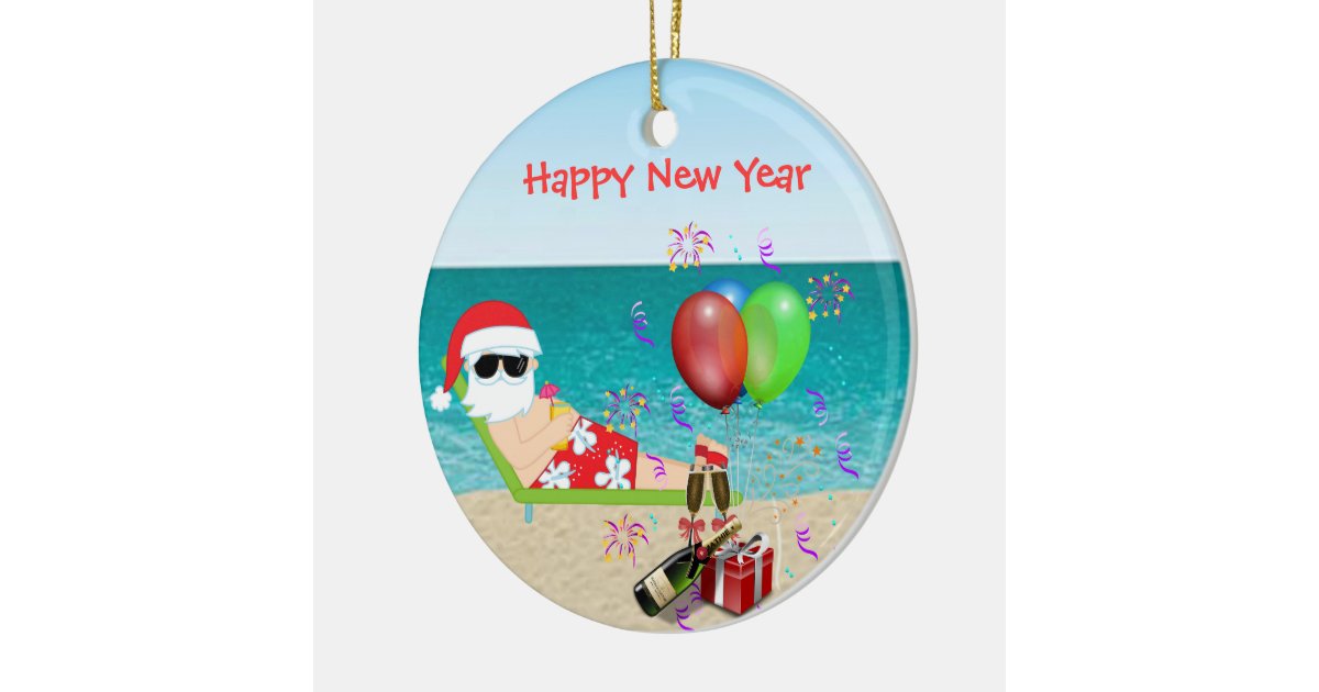 tropical santa christmas ornament new years zazzle tropical santa christmas ornament new years zazzle