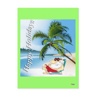 Tropical Santa Claus Postcards by MiamiAngel