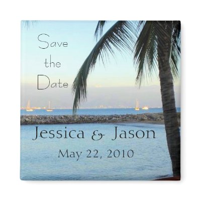 Tropical Save the Date Fridge Magnets