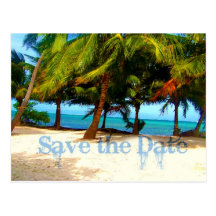 Tropical Save the Date Post Card