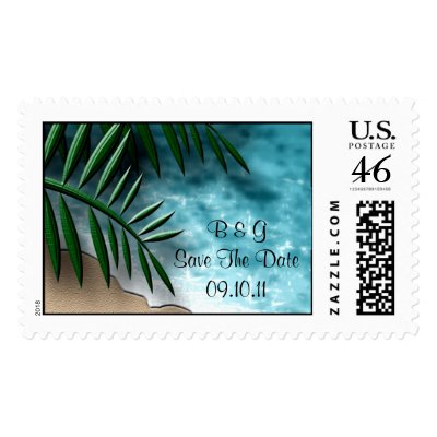 Tropical Save The Date Postage Stamp