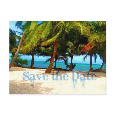 Tropical Save the Date Post Card