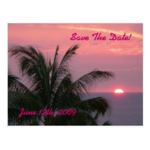 Tropical Save the Date Postcard