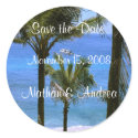 Tropical Save the Date stickers