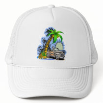 Tropical scene mesh hat
