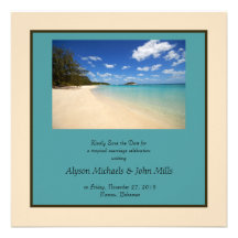 Tropical Scene - Save the Date Announcement
