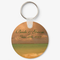 Tropical Sea Bride & Groom Keychain