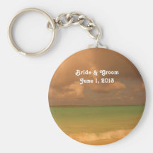 Tropical Sea Bride & Groom Keychain