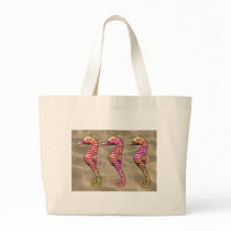 Tropical Seahorses in the Sand bags by ElainePlesser Tropical Seahorses in the Sand bags